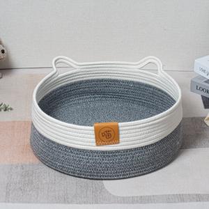 Weiches, warmes, gewebtes Katzen bett Bequemer Schlaf korb für Katzen und Welpen kätzchen Four Seasons Pet <span class=keywords><strong>Bed</strong></span> mit Baumwoll seil kissen - Product Image 6