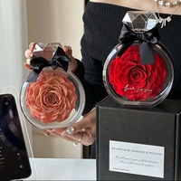 Fleur Éternelle en Bouteille de Parfum Rose, Décoration de Cadeau pour la Saint-Valentin et la Fête des Mères en Gros