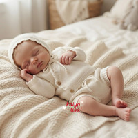 Ensemble 3 pièces tricoté pour nouveau-né : Cardigan à manches longues, culotte et bonnet – Tenue de sortie d'hôpital pour bébé