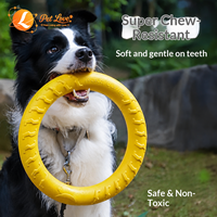 Disque volant pour chien en EVA, jouet à mâcher avec anneau de traction et balle nouée, pour l'entraînement interactif des chiens de toutes tailles