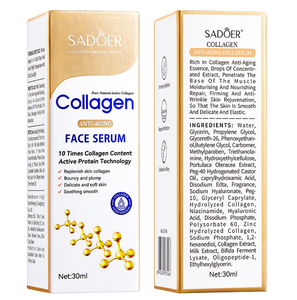 SADOER 30mlアンチエイジングコラーゲンフェイスセラムビーガンエッセンスナイアシンアミドビタミンEエッセンシア用有機保湿剤 - Product Image 3