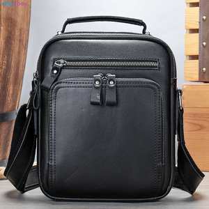 Bolsos de Mensajero de cuero de vaca <span class=keywords><strong>Real</strong></span> para hombre Retro marrón para hombre, bolso de hombro a la moda para hombre, bolso de mensajero - Product Image 6