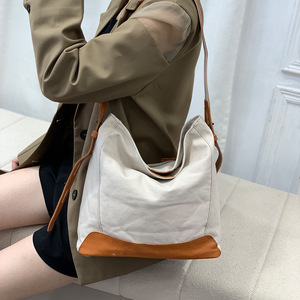 Borsa a <span class=keywords><strong>Tracolla</strong></span> da Donna in Stile Retrò Europeo-Americano, Patchwork in Tela, Chiusura con Cerniera, Grande Capacità, Cinghie Larghe - Product Image 3