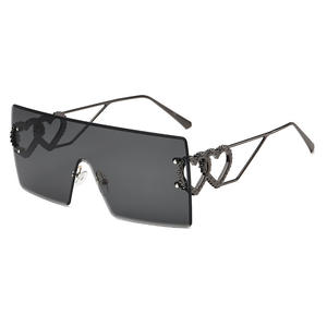 Lunettes de soleil carrées sans monture UV400 pour femmes, style Instagram, mode urbaine, <span class=keywords><strong>crossover</strong></span> européen et américain, nouveauté - Product Image 5