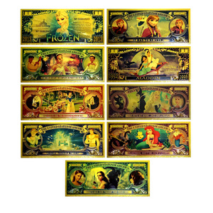 9 billets de banque en feuille d'or nouvellement conçus de la série American Anime Princess : billets de banque plaqués or double face, objets de collection - Product Image 1