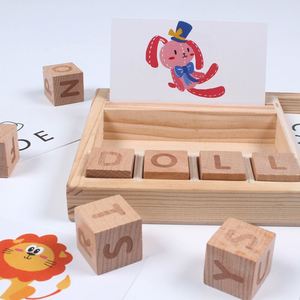 Juguete Educativo de Madera con Letras del Alfabeto ABC para Niños y Niñas en Edad Preescolar, Juego de Ortografía en Caja con Tarjetas de Memoria - Product Image 2