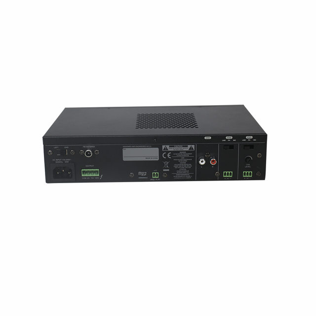 V PA Mixer with Dual Mic Priority 2-Band EQ Compact Desktop Design