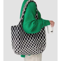 Sac fourre-tout en toile à motif géométrique, sac à main à bandoulière de grande capacité pour femmes, pour la plage, le shopping, le pique-nique