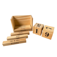 Calendrier perpétuel en bois vintage à faire soi-même, bloc peint avec affichage des dates mensuelles pour la décoration de la maison ou du bureau, cadeau pour anniversaire ou événement important