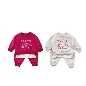 Custom factory new born clothing baby 2 pieces jogger sets kids baby clothing sets boys