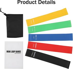 Ensemble de 5 bandes de résistance pour exercices de physiothérapie de 12 pouces avec sac de transport - Product Image 4