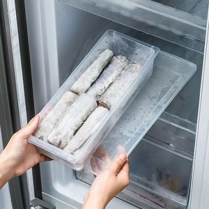 Refrigerator Storage Box Rectangle Plastic Lid Fish Meat Draining Preservation Kitchen Organization Container - Product Image 2