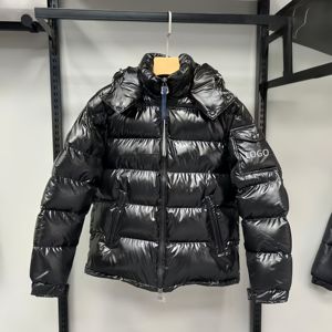 Nuovo <span class=keywords><strong>Piumino</strong></span> Invernale da <span class=keywords><strong>Uomo</strong></span> <span class=keywords><strong>Nero</strong></span> di Alta Qualità con Logo Personalizzato, Giacca Stile Puffer con Cappuccio, Modello Streetwear - Product Image 1