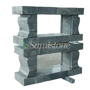 Factory Granite Carved Tombstone Samistone Bench Shaped Black Granite Tombstone And Monument Carvings And Sculptures