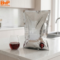 3l 5l 10l sac à bavette aseptique pour boisson en boîte sacs d'emballage de vin en aluminium avec valve à vis pour liquide autre emballage