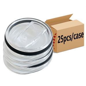 Custom Eco-Friendly Logo <b>Sliding</b> Lid <b>Plastic</b> Leak Proof Tumbler Cover for 20oz Skinny Straight Tumblers - Product Image 1