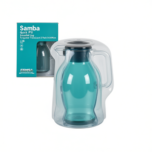 Emsa Samba Quick P1l Insulated Jug Turquoise Translucent 2 Pack <b>Drinkware</b> - Product Image 2
