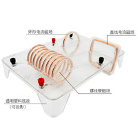 Educational Model Plastic Field Magnet Square Coil Electromagnetism Experiment Teaching Instrument Portable Black 25*19*8cm