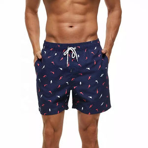 <b>Mens</b> Breathable Spandex/Polyester Swim <b>Trunks</b> Double Layer Custom Design Drawstring - Product Image 1