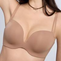 Soutien-gorge pour femme à bonnets profonds, dos en U, décolleté plongeant, dos élégant, sans armatures, couvrant, grande taille, rembourré, push-up, en stock, vente en gros