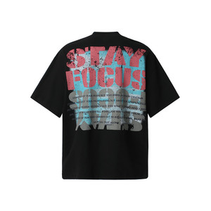 Camiseta de manga corta con estampado de letras de espuma de 250g personalizada al por mayor, novedad de verano, camiseta a juego hip hop Street - Product Image 2