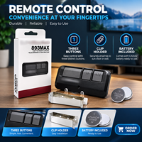 Télécommande d'ouverture de porte de garage 893MAX, compatible avec les modèles 890MAX, 891MAX, 892MAX, 895MAX, 891LM, 892LM, 893LM, 951EV, 952EV, 953EV