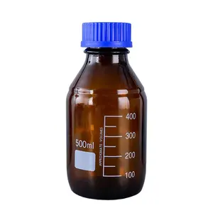 Spot 500Ml Laboratoriumonderzoek Hoge Borosilicaat Glazen Fles Amber Spiraal Reagens Fles