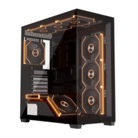 Boîtier d'ordinateur gamer Full View, modèle compatible avec refroidissement liquide 360 mm, design pour l'installation de refroidissement liquide, cabinet EATX avec USB 3.0