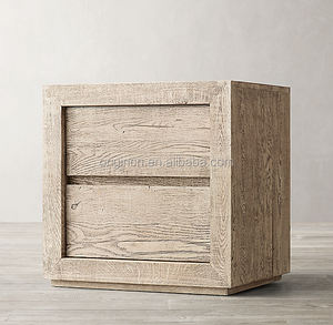 Mesita de Noche de Madera de Roble Macizo, Muebles de Dormitorio, Mesita de Noche Cerrada, Tamaño Personalizado - Product Image 1