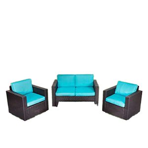 Lüks Dış Mekan Mobilyası Rattan Rahat Bölmeli Kanepe Takımı, Veranda Hasır Konuşma Koltuğu, İki Kişilik Kanepe, Bahçe Sehpası - Product Image 3