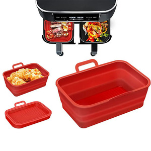 Forro De Silicone Reutilizável Popular Rectangular Air Fryer Cesta Reciclável Food Mat para Grill Baking Tray Borracha <span class=keywords><strong>Home</strong></span> Appliance - Product Image 1