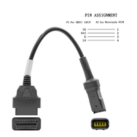 Cable de Escáner de Diagnóstico OBD2 de 4 Pines a 16 Pines, 12V/24V para Automóviles, Lector de Códigos