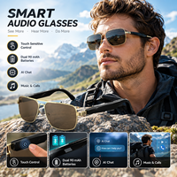 Lunettes Intelligentes à Commande Tactile avec Traduction IA, Double Batterie 90 mAh, Chargement Magnétique DC, pour la Musique, les Appels et les Conférences Transfrontalières