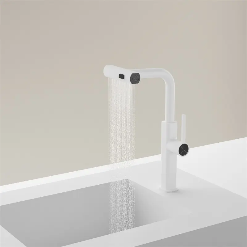 Nouveau design robinet de cuisine extractible robinet d'évier rotatif avec robinet pliable robinet de cuisine