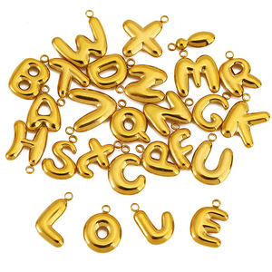 Pendentif bulle en acier inoxydable avec lettres anglaises, 26 mm, pour la fabrication de colliers, accessoires de bijoux DIY, formes variées, plaqué. - Product Image 4