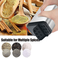 Boîte à épices en métal personnalisée, boîte à épices en métal pour la cuisine, boîte à épices rectangulaire en métal pour le poivre, le cumin, la poudre, avec couvercles en plastique