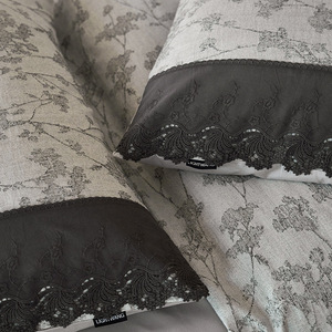 MFI Bedding Set Yarn Dyed Cotton Linen 4-Piece Floral Pattern Autumn Winter Use - Product Image 4