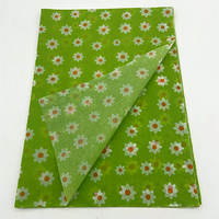 Vente en gros papier de soie imprimé personnalisé à motif de feuille verte papier d'emballage cadeau de marque pour l'emballage de fleurs de vêtement