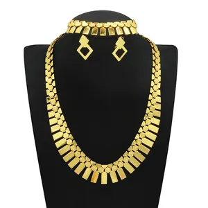 奢华厚实24k黄金填充珠宝套装尼日利亚非洲黄金多哥折扣防水珠宝套装