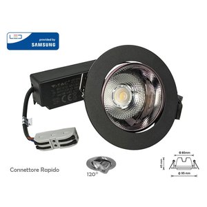 Faretto LED da Incasso COB 10W 4000K Riflettore Regolabile Alloggiamento Nero Chip Samsung Certificato ETL 6000K per Illuminazione Spot - Product Image 3