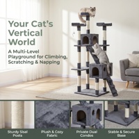 Structure d'escalade pour chat en bois sur mesure, extra haute, avec base renforcée