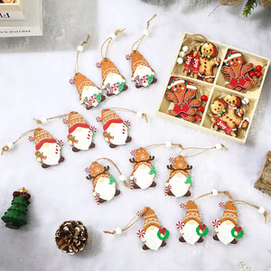 Ensemble de décorations de Noël <span class=keywords><strong>Mulan</strong></span> Modèle 3298, 4 compartiments, en plastique écologique, motif Bonhomme en pain d'épices, mini-breloques à suspendre pour sapin, cadeau - Product Image 5