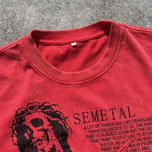 เสื้อยืดดีไซน์เนอร์ลายปักแบบแพทช์เวิร์คทรงบ็อกซี่แบบครอป คุณภาพสูง ผ้าฟอกทรงโอเวอร์ไซส์ พิมพ์ลายกราฟิก สำหรับผู้ชาย - Product Image 2