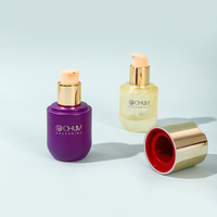 CHUM 30ml yeni lüks boş mor ve sarı kozmetik cam yüz cilt bakımı Serum losyon pompası konteyner şişe