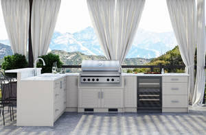 Nuovo Design Australiano Griglia a Gas Verde Stile Shaker Personalizzata in Acciaio Inox 304 Mobili da Cucina <span class=keywords><strong>per</strong></span> <span class=keywords><strong>Balcone</strong></span> <span class=keywords><strong>Esterno</strong></span> - Product Image 2