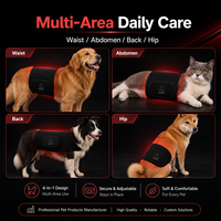 Ceinture de thérapie par lumière rouge pour chiens et chats, usage domestique, soulagement de la douleur, 660nm 850nm, physiothérapie infrarouge, alimentation par prise secteur/USB