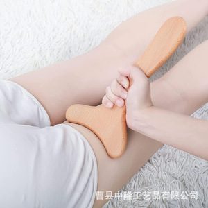 Planche de massage en bois massif Zhonglong, forme queue de poisson, outil portable pour la thérapie de massage et le nettoyage des méridiens du corps entier - Product Image 3