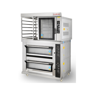 <span class=keywords><strong>Four</strong></span> à <span class=keywords><strong>vapeur</strong></span> électrique de comptoir combiné avec <span class=keywords><strong>four</strong></span> à convection rotatif et grille de cuisson, contrôle numérique pour l'industrie de la boulangerie - Product Image 2