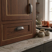 Poignées de tiroir électroplaquées semi-circulaires en forme de coquille de style français, poignée de meuble moderne, bouton de quincaillerie pour armoire et table de chevet