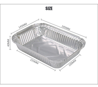 Barquette en aluminium rectangulaire avec couvercle, récipient alimentaire jetable en aluminium, boîte en aluminium, plateau de restauration pour la restauration rapide
